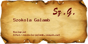 Szokola Galamb névjegykártya